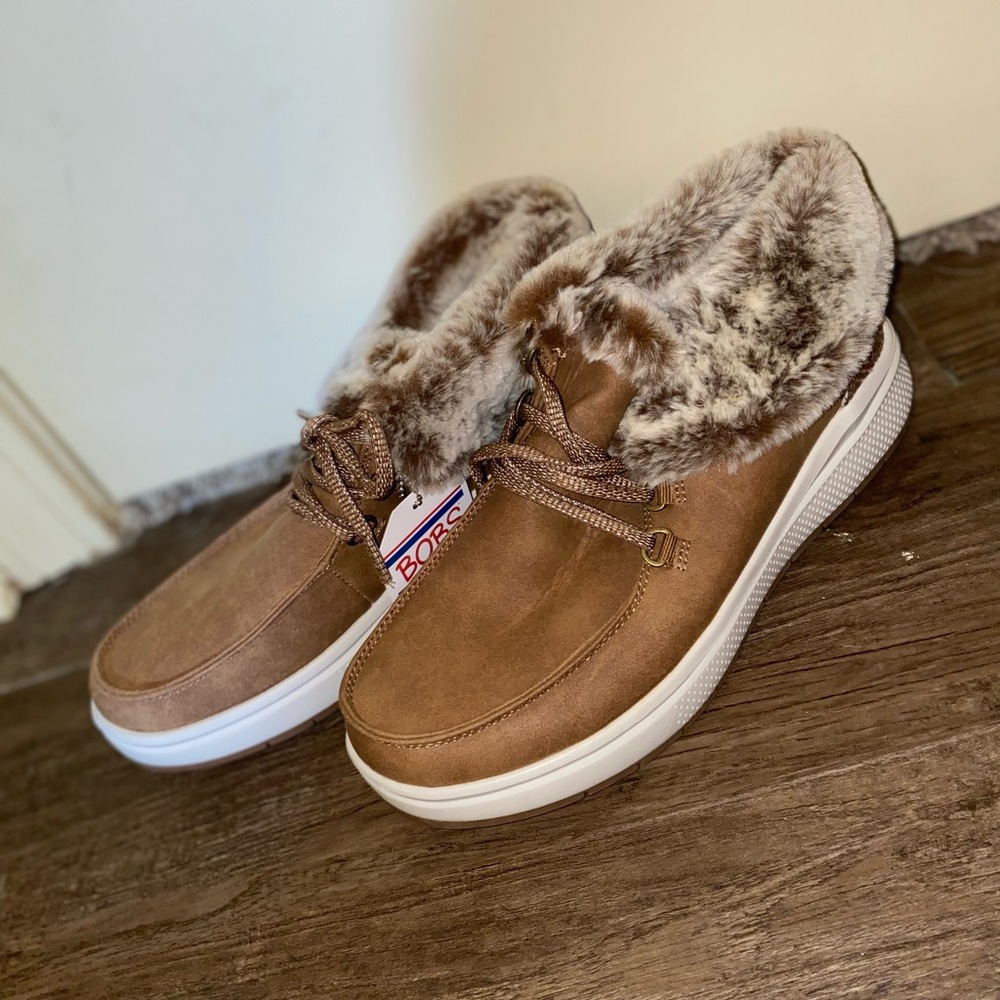 Fuzzy ankle sneakers